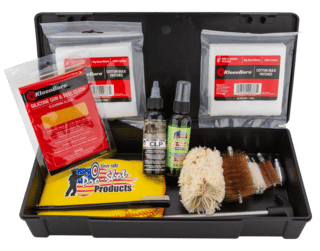 KleenBore Less Lethal Weapon Care System for 37/40 Cal/12 Gauge includes cleaning supplies and gear in a case